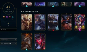 Conta Unranked Upada a Mão! 100 Campões e 47 Skins 😁  Serve - League of Legends LOL