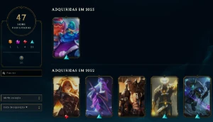 Conta Unranked Upada a Mão! 100 Campões e 47 Skins 😁  Serve - League of Legends LOL