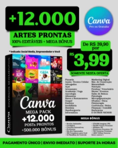 12.000 Artes para o Canva Editaveis + Super Bônus