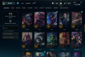 Platina 4 com 70 Champs e 52 Skins ( JG / MID / ADC ) - League of Legends LOL