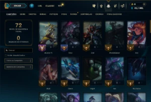 Platina 4 com 70 Champs e 52 Skins ( JG / MID / ADC ) - League of Legends LOL