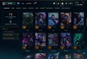 Platina 4 com 70 Champs e 52 Skins ( JG / MID / ADC ) - League of Legends LOL