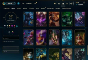 Platina 4 com 70 Champs e 52 Skins ( JG / MID / ADC ) - League of Legends LOL