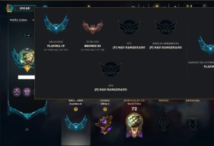 Platina 4 com 70 Champs e 52 Skins ( JG / MID / ADC ) - League of Legends LOL