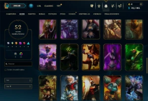 Platina 4 com 70 Champs e 52 Skins ( JG / MID / ADC ) - League of Legends LOL