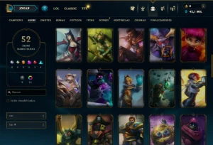 Platina 4 com 70 Champs e 52 Skins ( JG / MID / ADC ) - League of Legends LOL