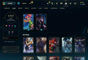 Conta Unranked com TODOS os champs e 127 Skins ( ADC / JG ) - League of Legends LOL