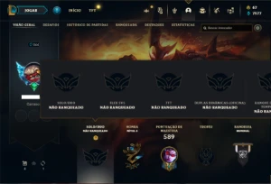 Conta Unranked com TODOS os champs e 127 Skins ( ADC / JG ) - League of Legends LOL
