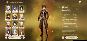 Conta AR 59, 15 personagens T5, 8 Armas t5 - Genshin Impact