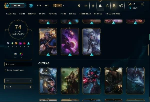 Prata 2 com 135 Champs e 74 Skins - League of Legends LOL