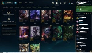 conta platina III com winrate de 60% 4 skins leandárias - League of Legends LOL