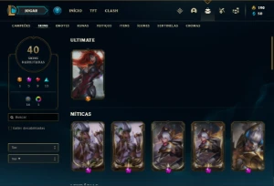 Conta com 5 míticas + 100 de essencia mítica - LOL - League of Legends