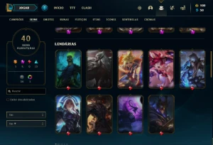 Conta com 5 míticas + 100 de essencia mítica - LOL - League of Legends