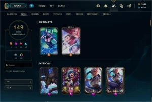 TODOS OS CHAMPS , 149 SKINS, RP, EA, EL E MUITO MAIS - League of Legends LOL