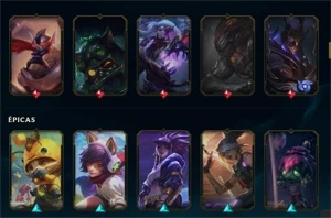 TODOS OS CHAMPS , 149 SKINS, RP, EA, EL E MUITO MAIS - League of Legends LOL