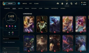 TODOS OS CHAMPS , 149 SKINS, RP, EA, EL E MUITO MAIS - League of Legends LOL