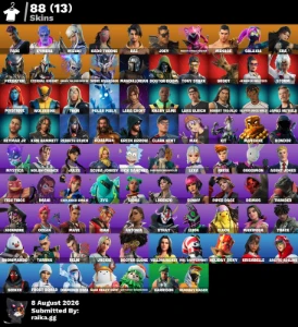 Fortnite 88 Skins | Mizuki | Tony | Lara Croft | Ravena |