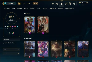Esmeralda 4 com TODOS os Champs e 167 Skins ( MAIN ADC ) - League of Legends LOL