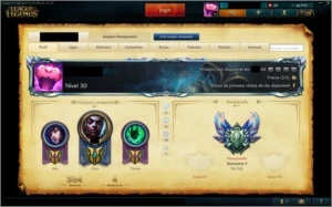 Conta Elo atual Diamante 5, Borda Diamante, 150 skins - League of Legends LOL