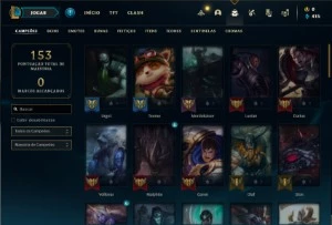 Conta Unranked com 60 Champs e 14 Skins + 1 Fragmento - League of Legends LOL
