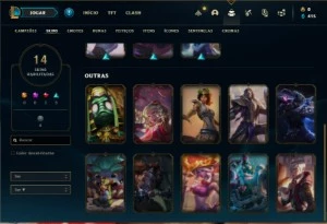 Conta Unranked com 60 Champs e 14 Skins + 1 Fragmento - League of Legends LOL