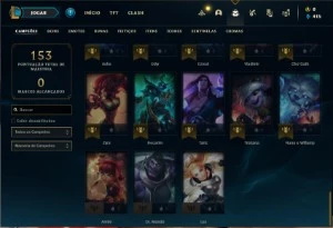 Conta Unranked com 60 Champs e 14 Skins + 1 Fragmento - League of Legends LOL