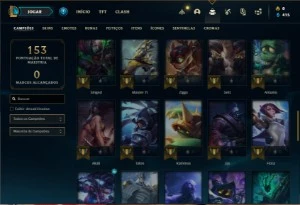 Conta Unranked com 60 Champs e 14 Skins + 1 Fragmento - League of Legends LOL
