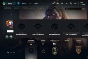 Conta Unranked com 60 Champs e 14 Skins + 1 Fragmento - League of Legends LOL