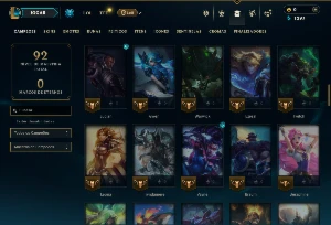 Ouro 4 com 90 Champs e 13 Skins - League of Legends LOL