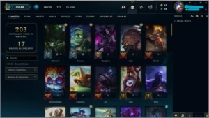 Conta ouro 1 com 84 champs +56 skins + 6Cromas - League of Legends LOL