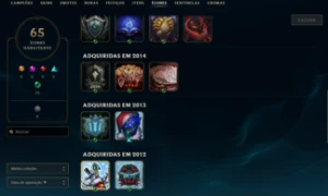 Conta Fa Handleveled Ex Diamante 2 Com Icones Raros De 2012 - League of Legends LOL