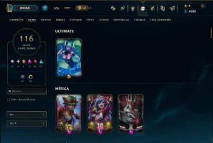Unranked com 110 Champs e 116 Skins ( JG / ADC / TOP ) - League of Legends LOL