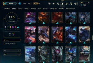 Unranked com 110 Champs e 116 Skins ( JG / ADC / TOP ) - League of Legends LOL