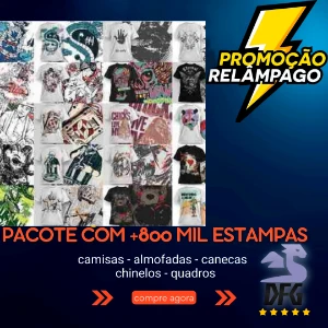 Pacote Com +800 Mil Estampas - Camisetas, Canecas, Chinelos+ - Serviços Digitais