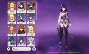 Ar50. Raiden + cortadora, Yoimiya e kokomi, Mona e Diluc - Genshin Impact