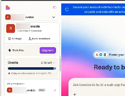 Conta lovable com 2.900 creditos - Inteligência Artificial