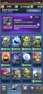 Conta Clash Royale / LVL 13 / 43 MAX CARDS / 70 EMOTES