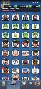 Conta Clash Royale / LVL 13 / 43 MAX CARDS / 70 EMOTES