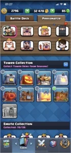 Conta Clash Royale / LVL 13 / 43 MAX CARDS / 70 EMOTES