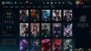 conta league of legends diamante 4 342 skins LOL