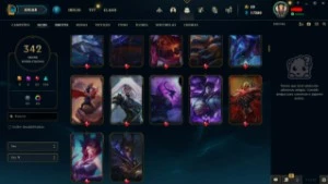 conta league of legends diamante 4 342 skins LOL