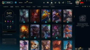 conta league of legends diamante 4 342 skins LOL