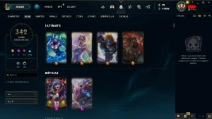 conta league of legends diamante 4 342 skins LOL