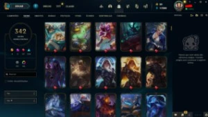 conta league of legends diamante 4 342 skins LOL