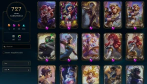 Conta league of legends (BR) lvl 482, dima I, 727 skins LOL