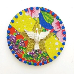 Quadrinho de Chita "Divino Espírito Santo" - Artesanato e Personalizados