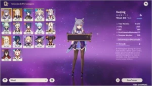 Conta Genshin Impact com 4 cinco estrelas