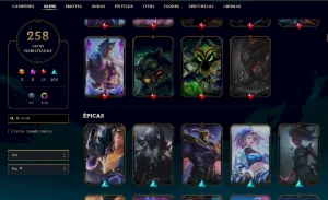 Conta Platina 1- SKINS 258 - League of Legends LOL