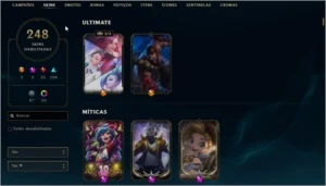 CONTA LOL 248 SKINS, LEVEL 751, GOLD IV