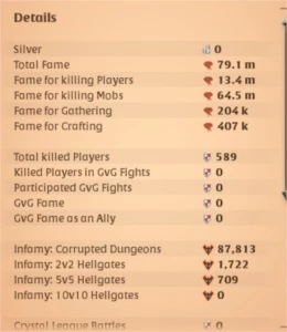 Conta de Albion 79M de fama - Albion Online